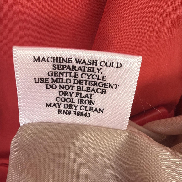 Vintage Talbots Trench Coat Womens Medium Orange Rain Jacket Short Belted - Picture 11 of 11